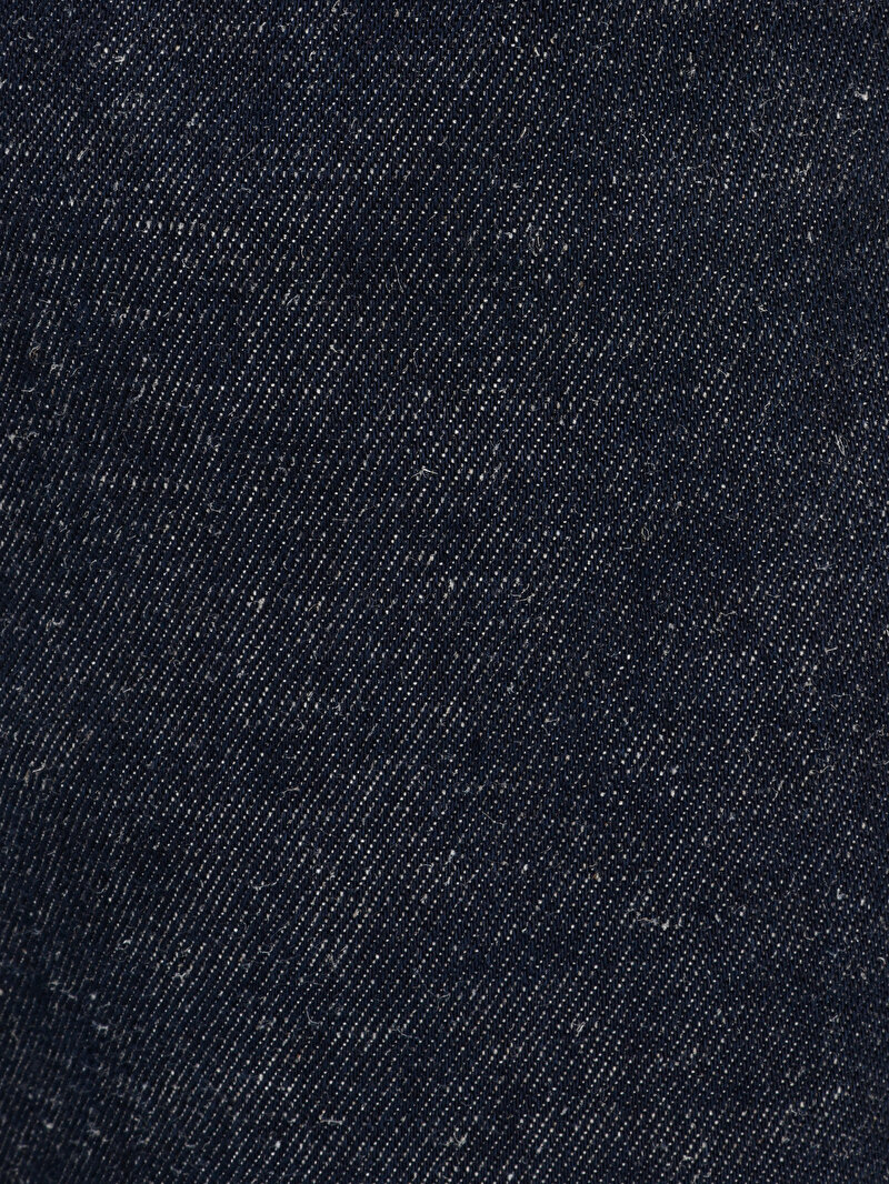 Regular Chino Orta Bel Düz Paça Erkek İndigo Jean Pantolon