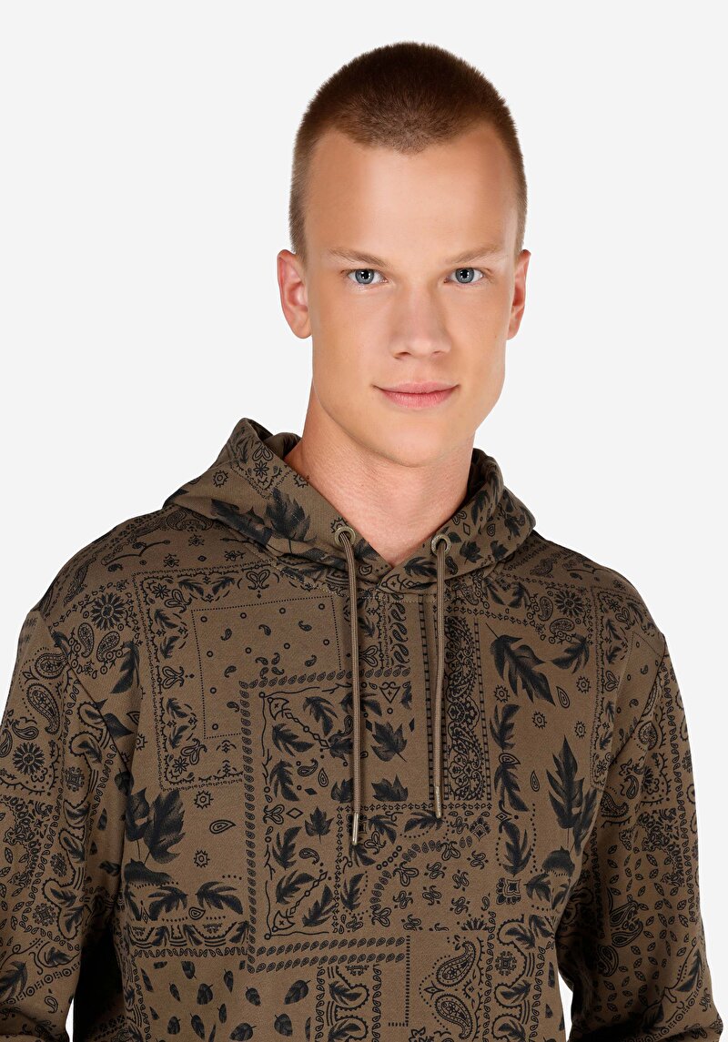 Regular Fit   Erkek Yeşil Sweatshirt