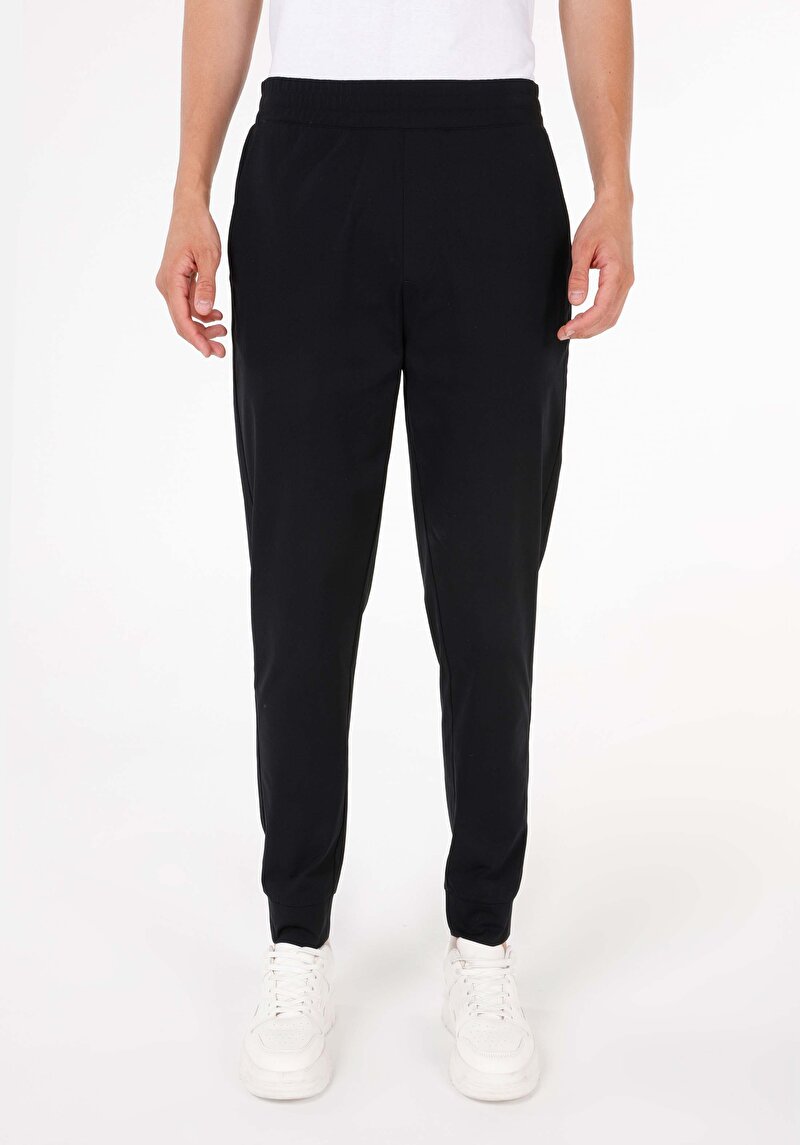 Regular Fit Orta Bel  Erkek Siyah Eşofman Altı