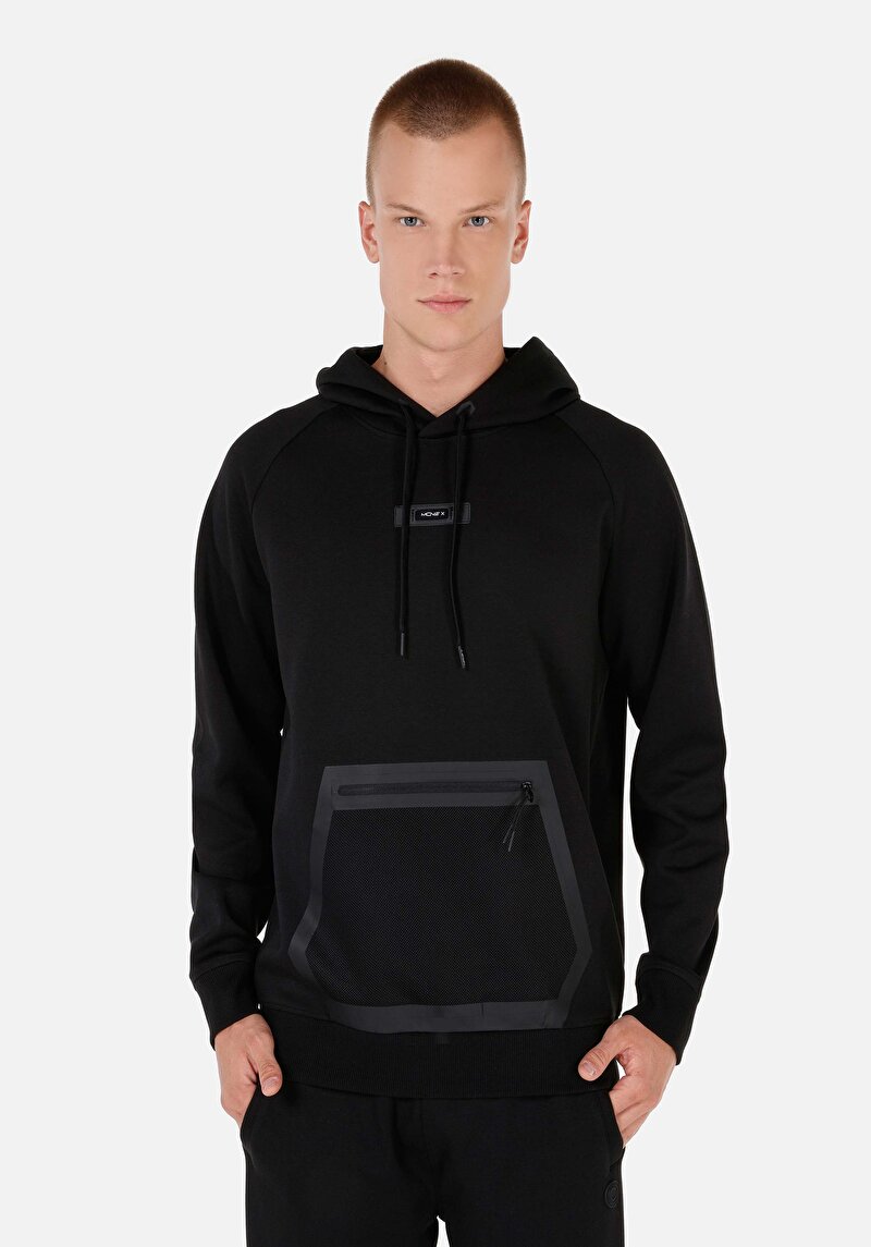 Regular Fit Erkek Siyah Sweatshirt