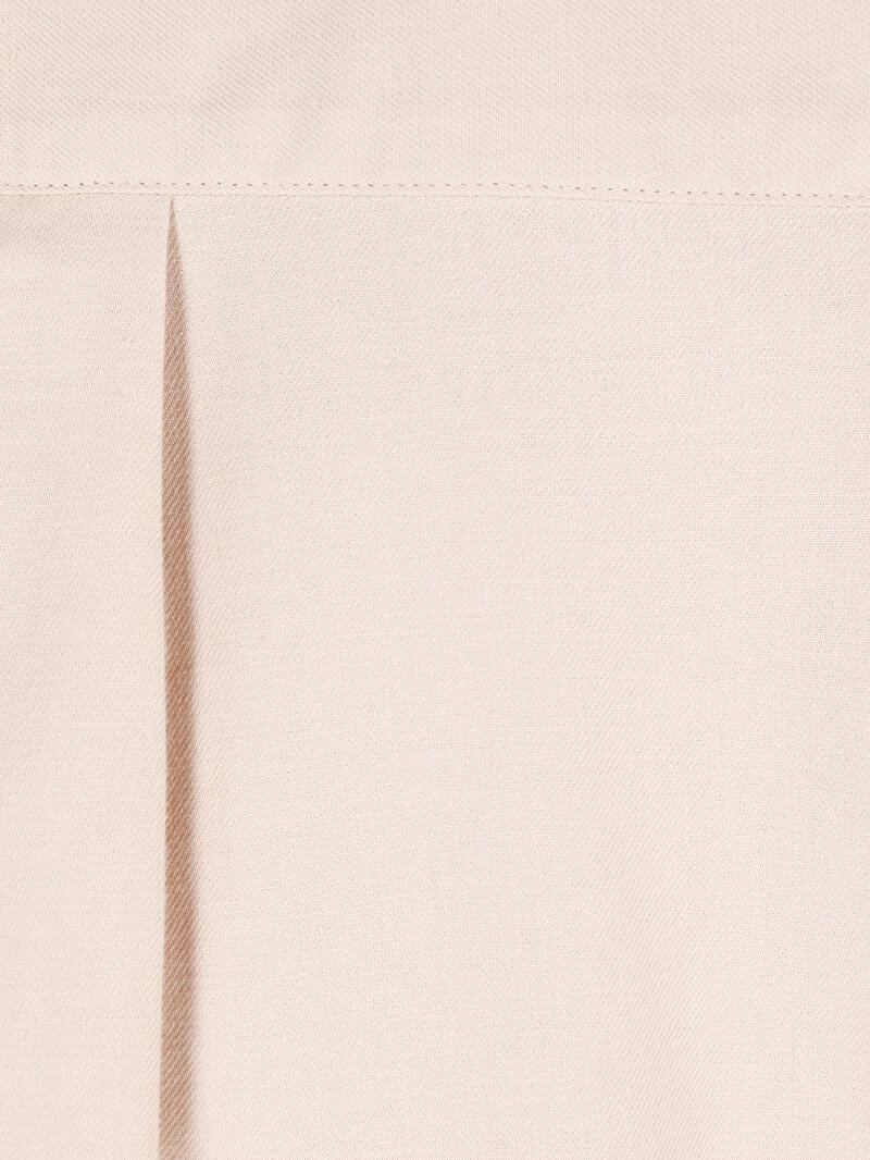 Regular Fit Shirt Neck Düz Kadın Bej Uzun Kol Gömlek