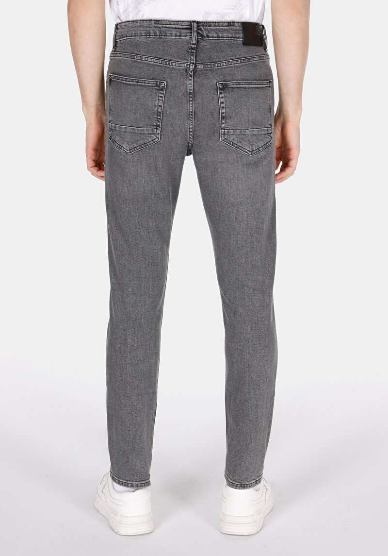 Skinny Fit Yüksel Bel Dar Paça Erkek Siyah Jean Pantolon