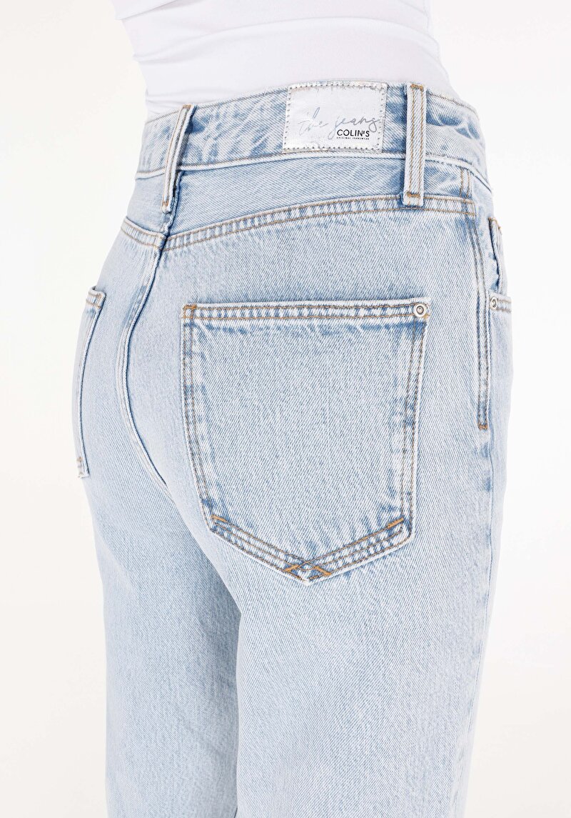 Straight Fit Pamuklu Kadın Denim Jean Pantolon