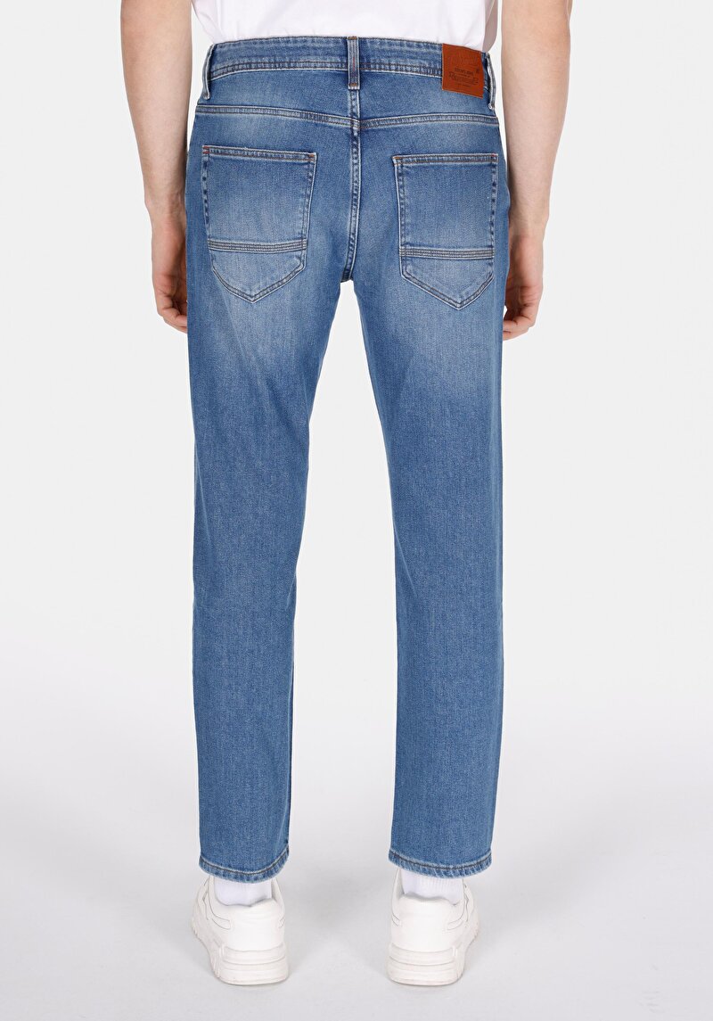 Straight Fit Düşük Bel Düz Paça Erkek Yeşil Ecologic Jean Pantolon