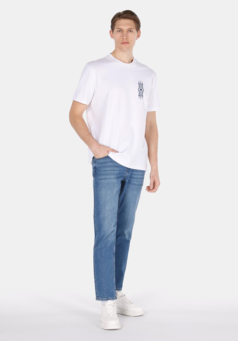 Straight Fit Düşük Bel Düz Paça Erkek Yeşil Ecologic Jean Pantolon