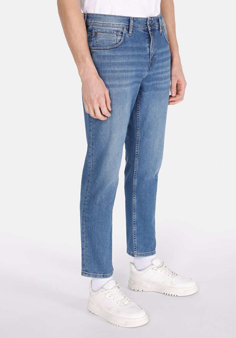 Straight Fit Düşük Bel Düz Paça Erkek Yeşil Ecologic Jean Pantolon