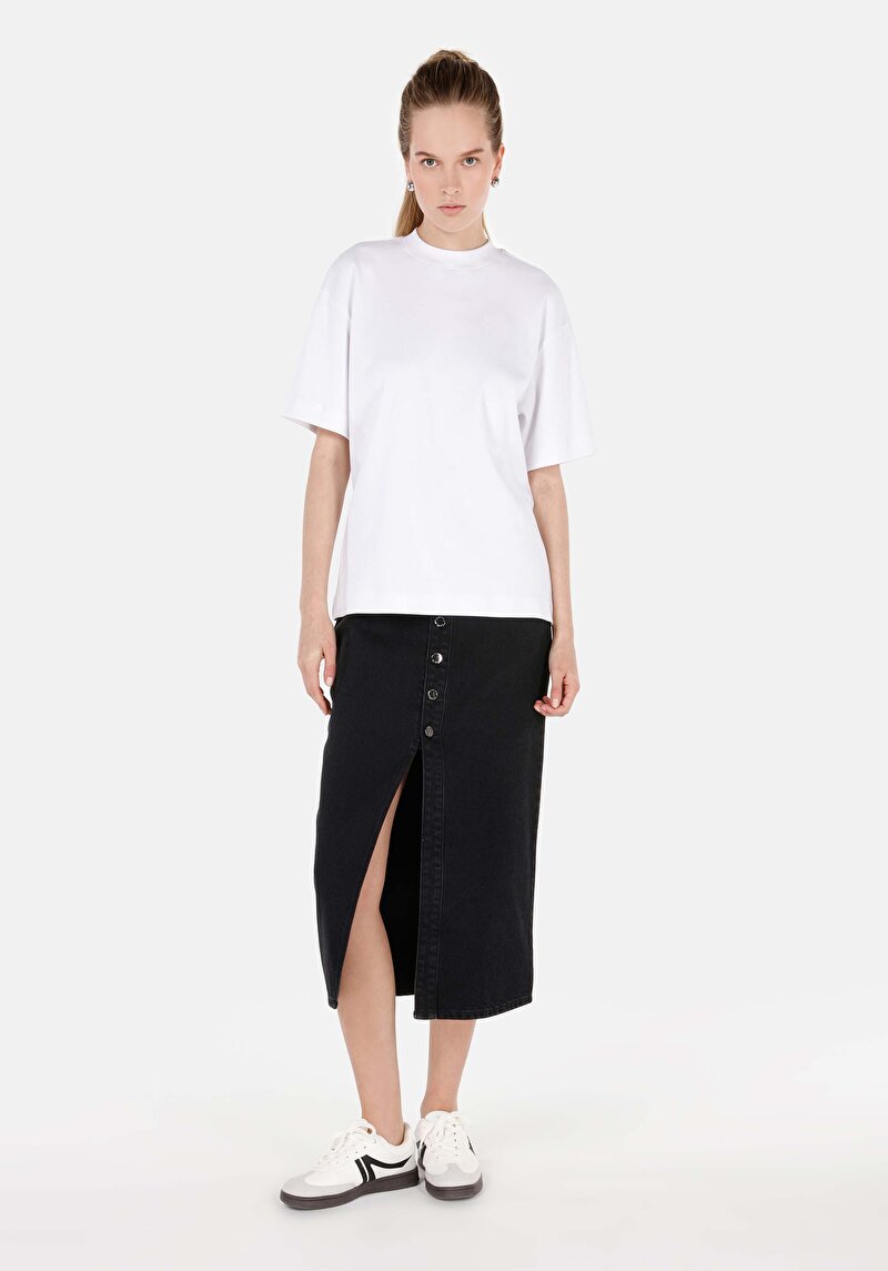 Slim Fit Kadın Siyah Etek