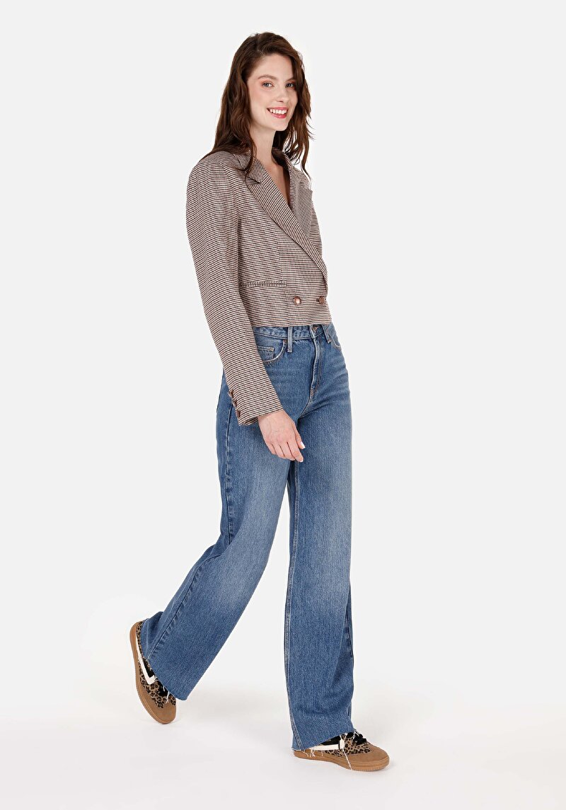 Regular Fit Kadın İndigo Jean Pantolon