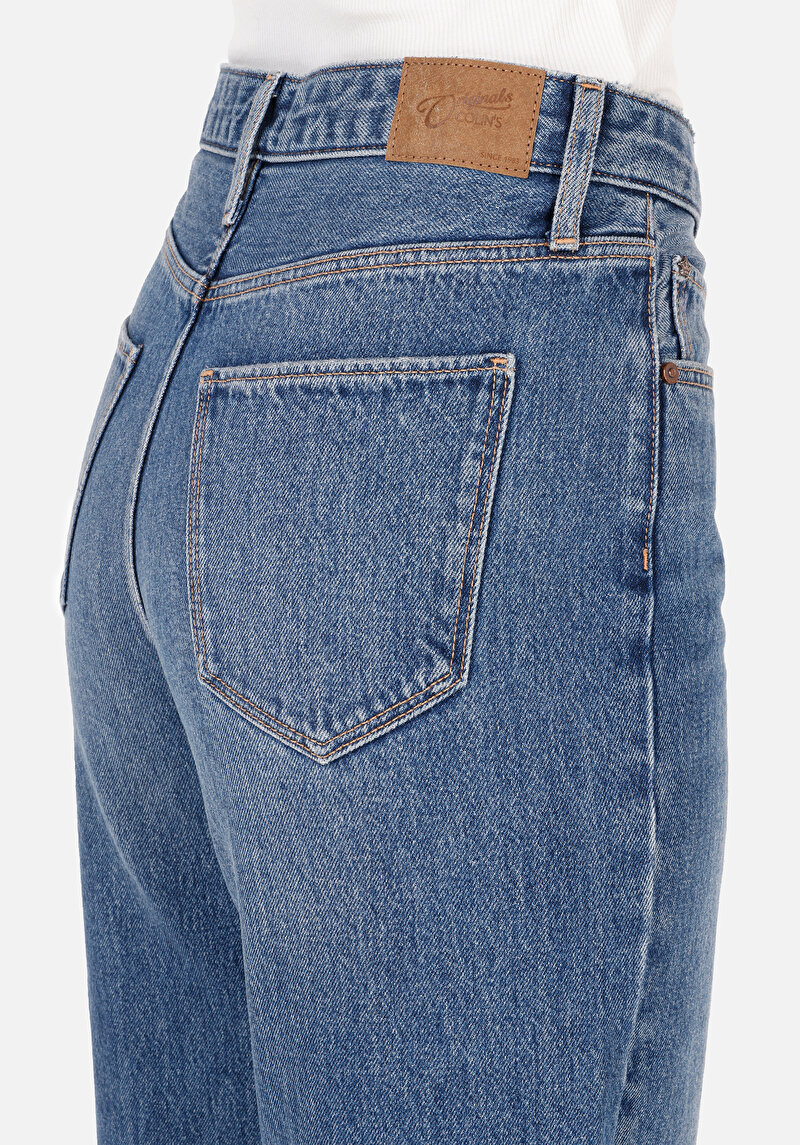 Regular Fit   Kadın İndigo Jean Pantolon