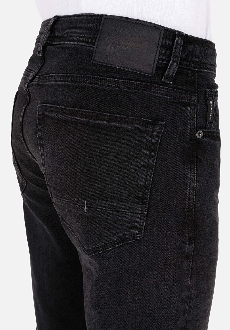 Regular Fit Orta Bel Düz Paça Erkek Lacivert Jean Pantolon