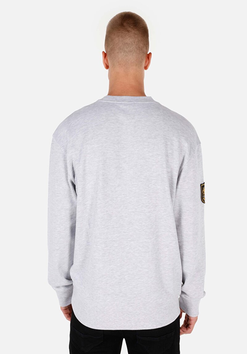 Comfort Fit Erkek Örme Gri Sweatshirt
