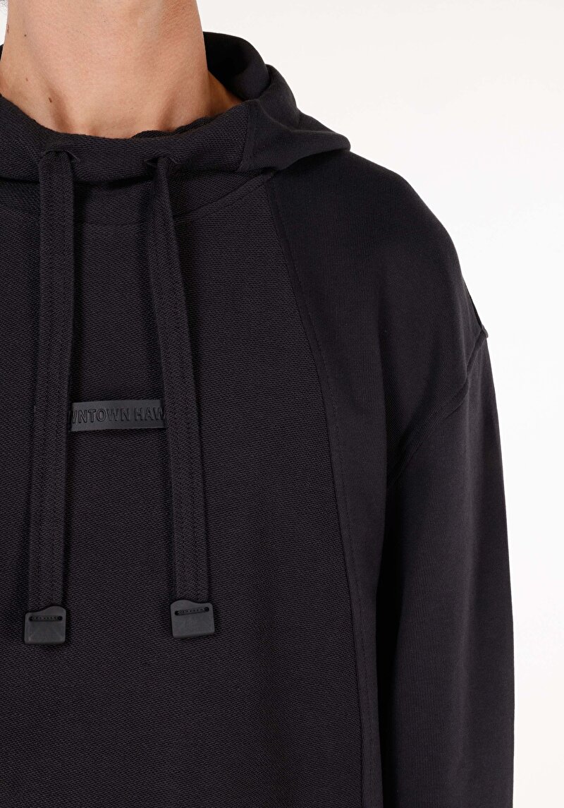Comfort Fit   Erkek Siyah Sweatshirt