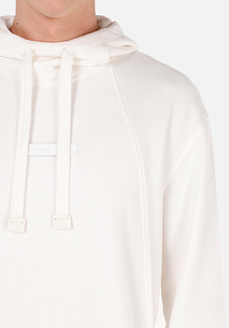 Comfort Fit   Erkek Beyaz Sweatshirt