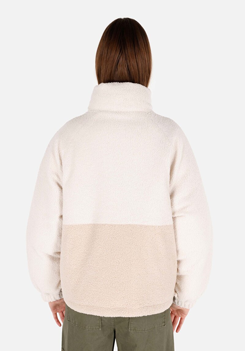 Regular Fit Dik Yaka Kadın Ekru Mont