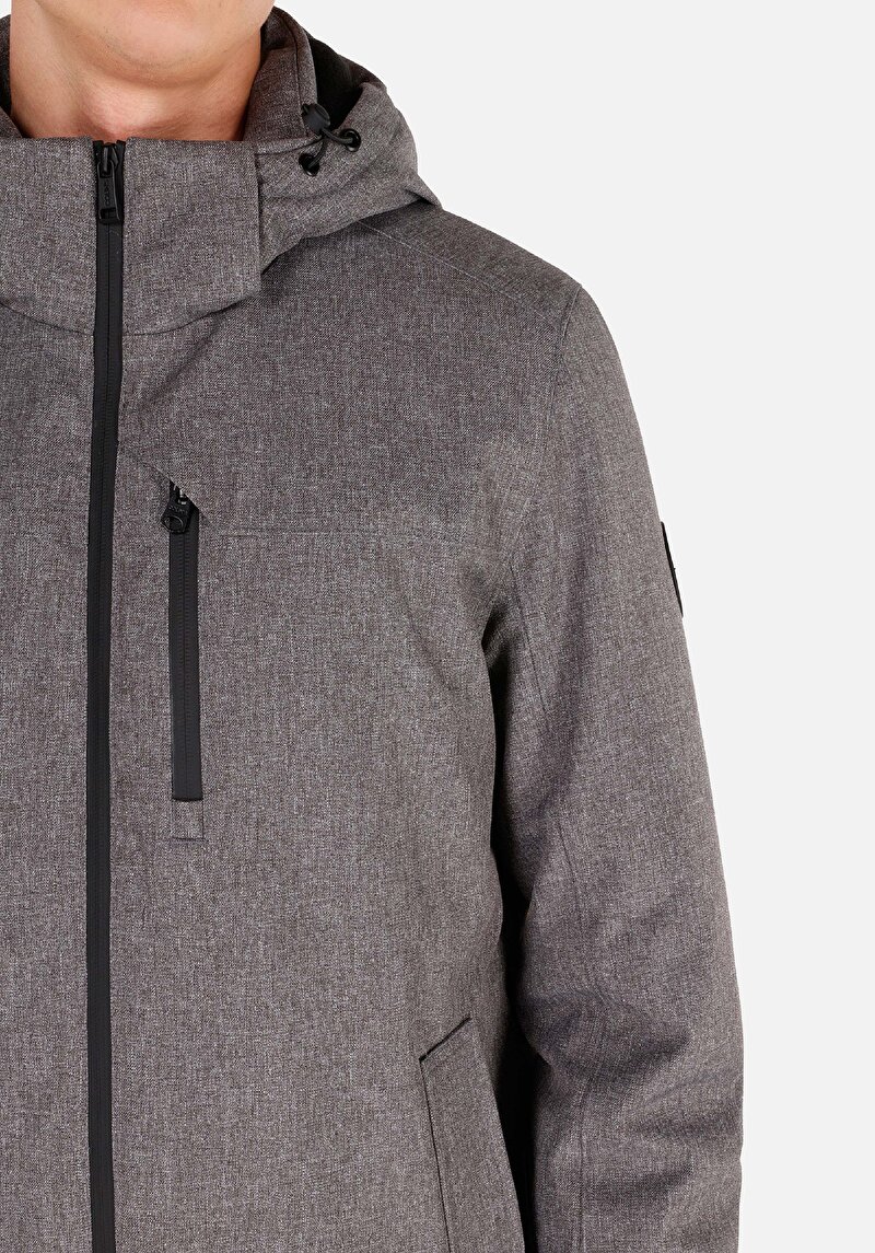Regular Fit     Erkek Gri Mont