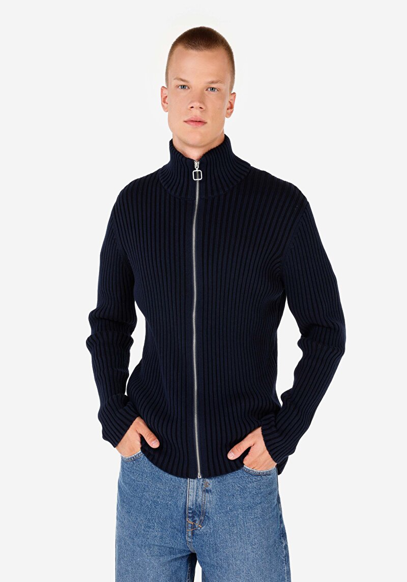 Slim Fit Erkek Lacivert Hırka