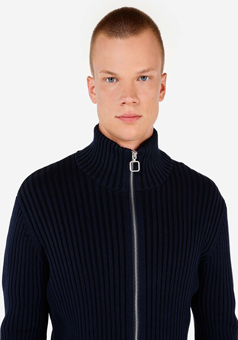 Slim Fit Erkek Lacivert Hırka