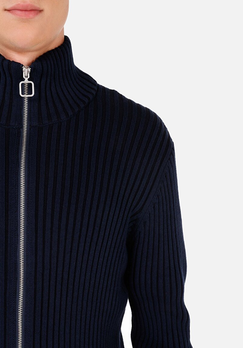 Slim Fit   Erkek Lacivert Hırka