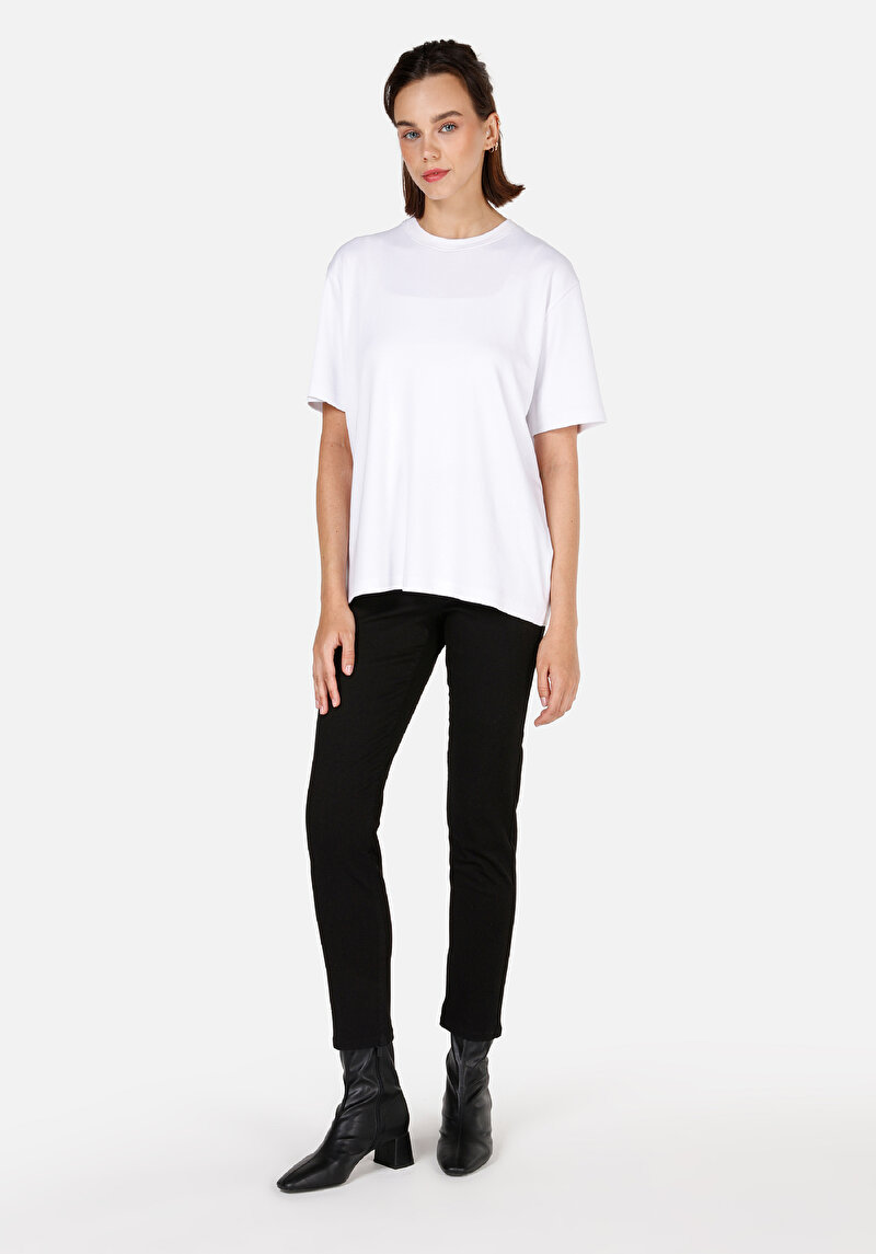 Slim Fit Orta Bel Düz Paça Kadın Siyah Denim Jean Pantolon