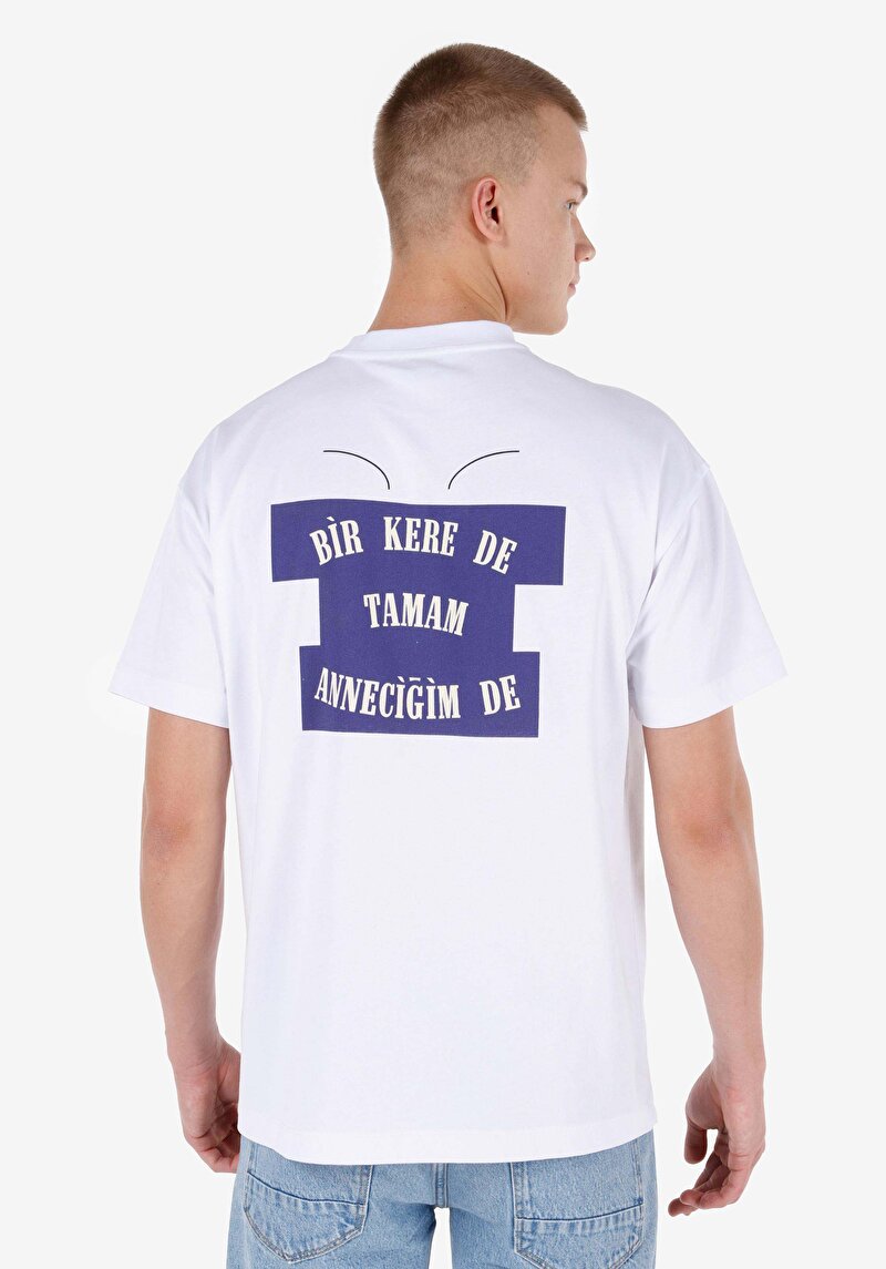 Comfort Fit Yuvarlak Yaka  Kadın Beyaz Kısa Kol Tişört