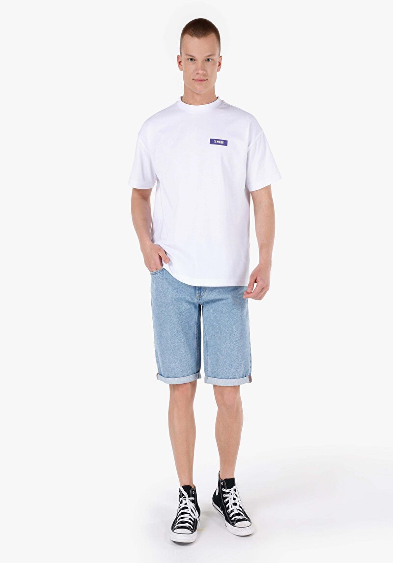 Comfort Fit Yuvarlak Yaka  Kadın Beyaz Kısa Kol Tişört