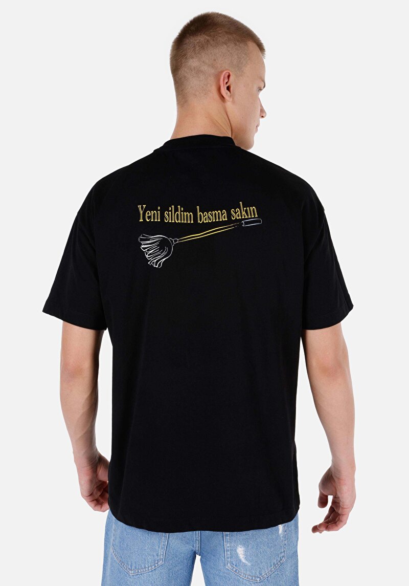 Comfort Fit Yuvarlak Yaka  Kadın Siyah Kısa Kol Tişört