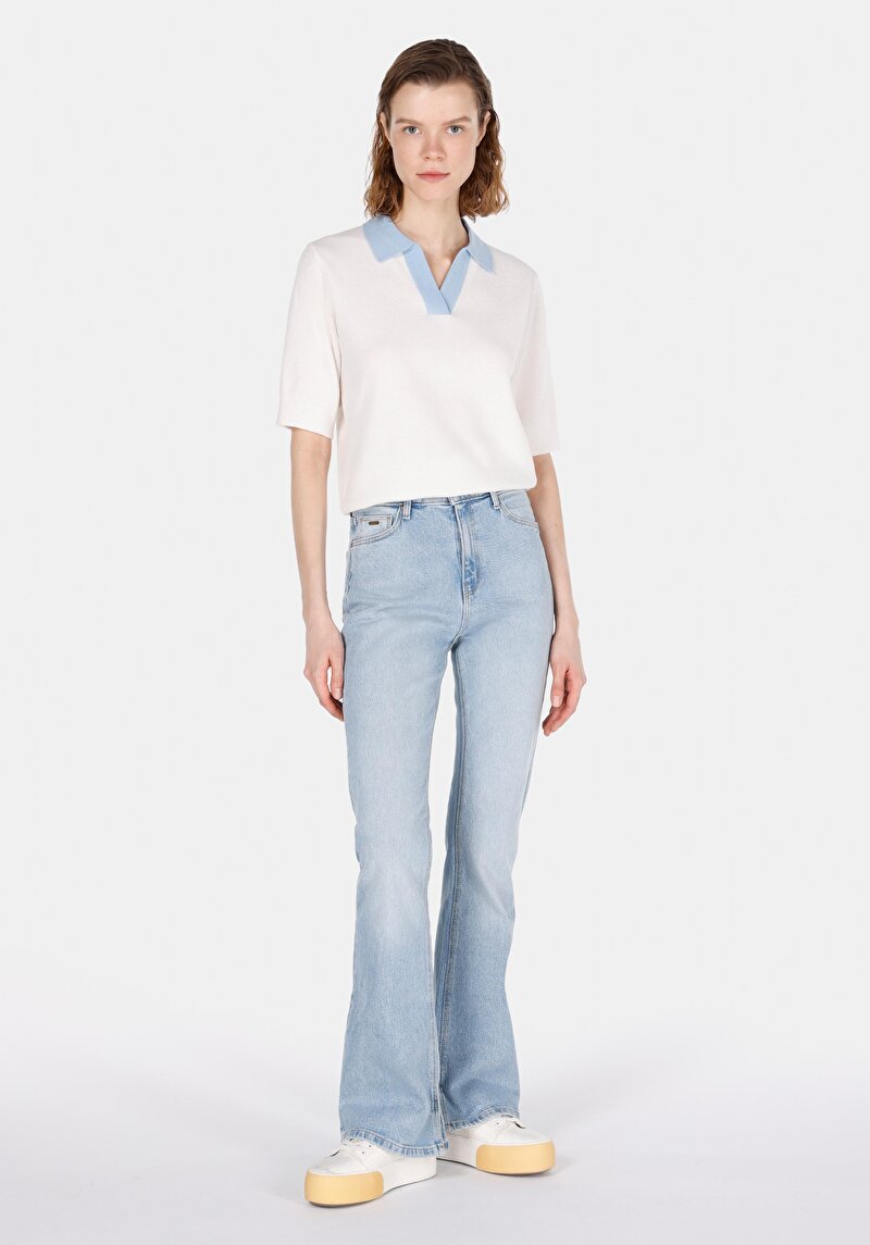 Regular Fit Kadın İndigo Jean Pantolon