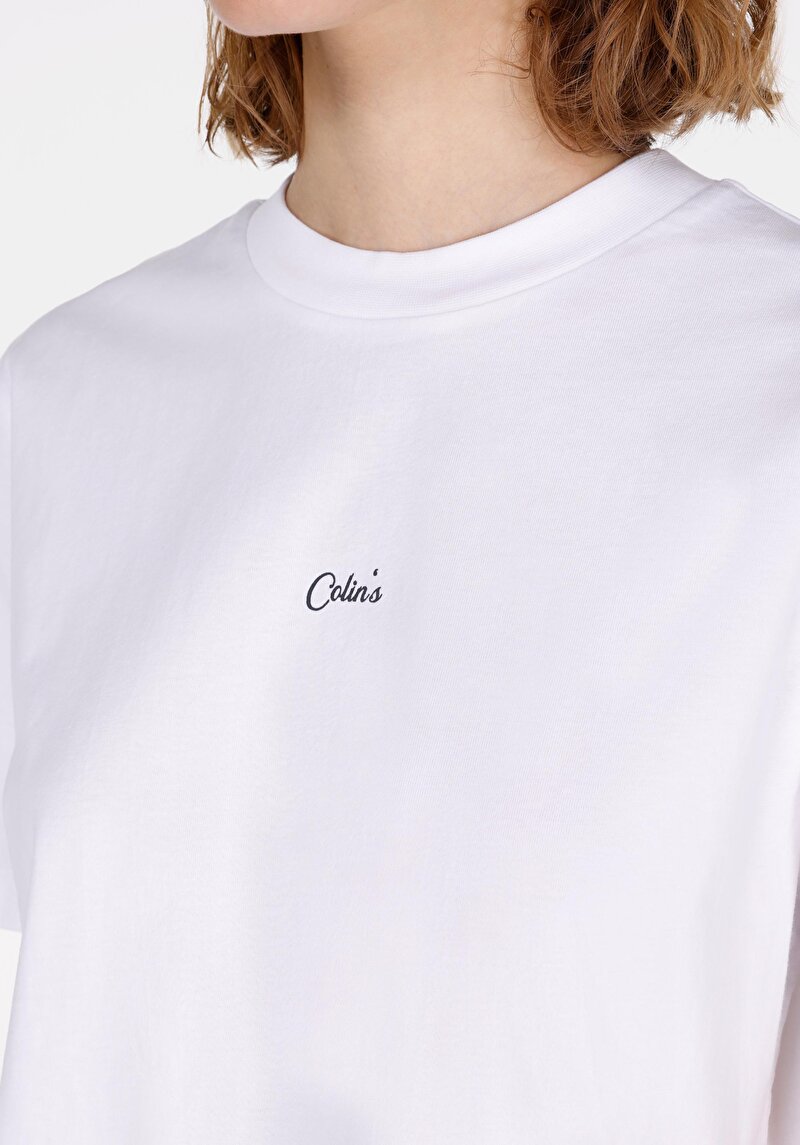 Regular Fit Yuvarlak Yaka Düz Kadın Beyaz Kısa Kol Tişört