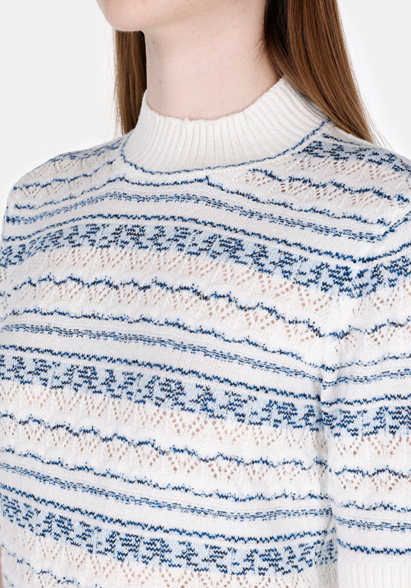 Regular Fit Kadın Beyaz Kazak