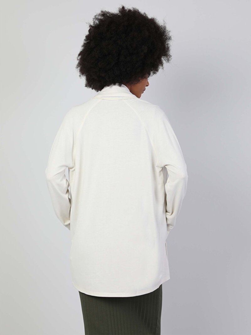 Regular Fit Kadın Beyaz Hırka