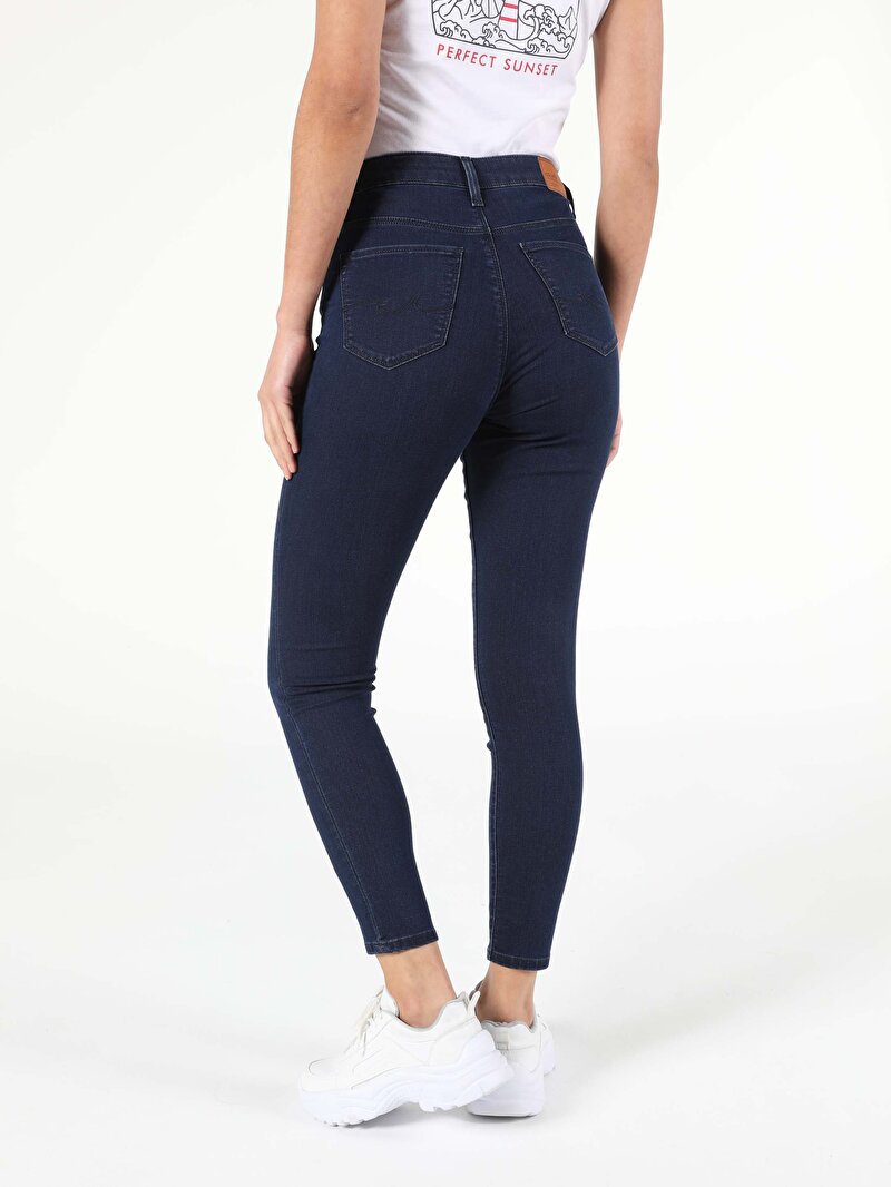 Super Slim Fit Yüksek Bel Dar Paça Kadın Denim Jean Pantolon
