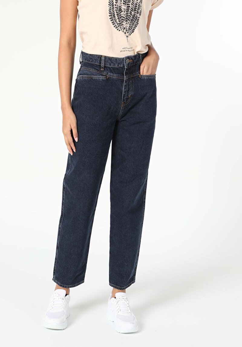 Hıgh Boy Fıt Yüksek Bel Daralan Paça Kadın Denim Jean Pantolon