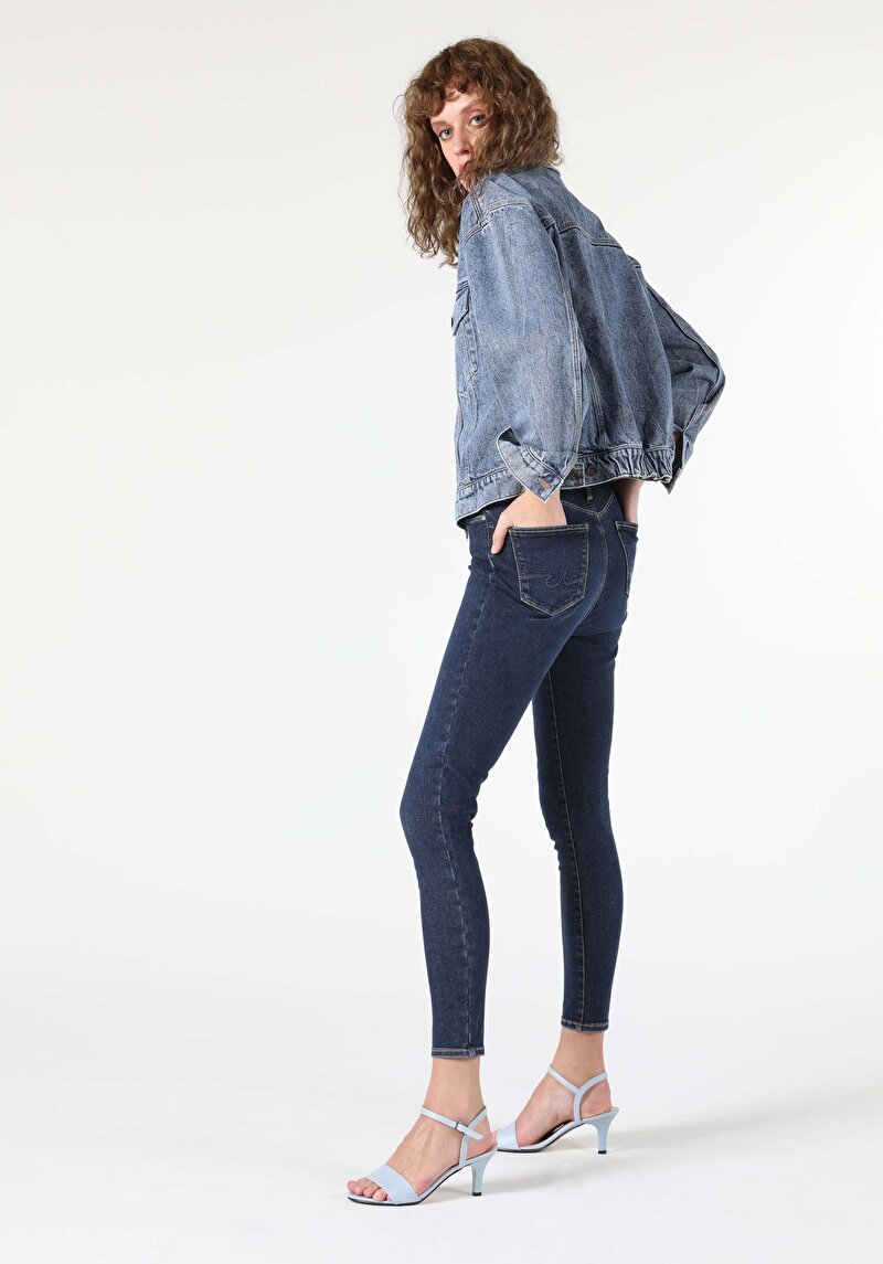 Super Slim Fit Yüksek Bel Dar Paça Kadın Denim Jean Pantolon