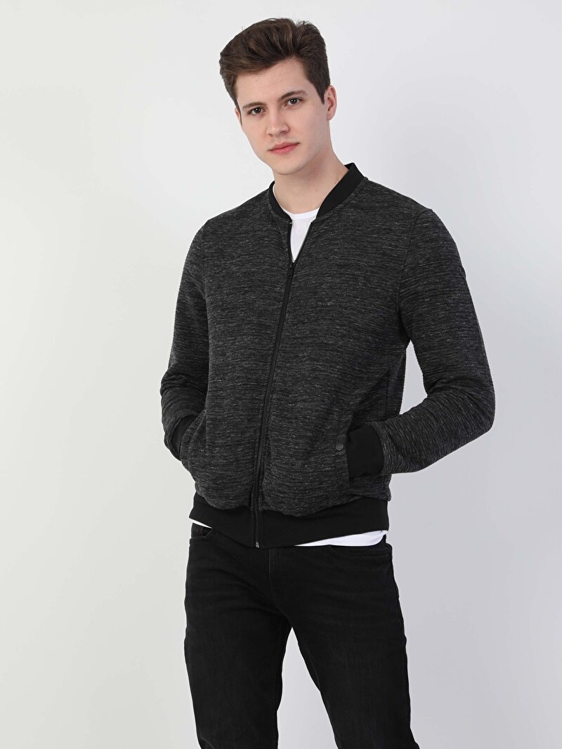 Slim Fit Erkek Antrasit Ceket