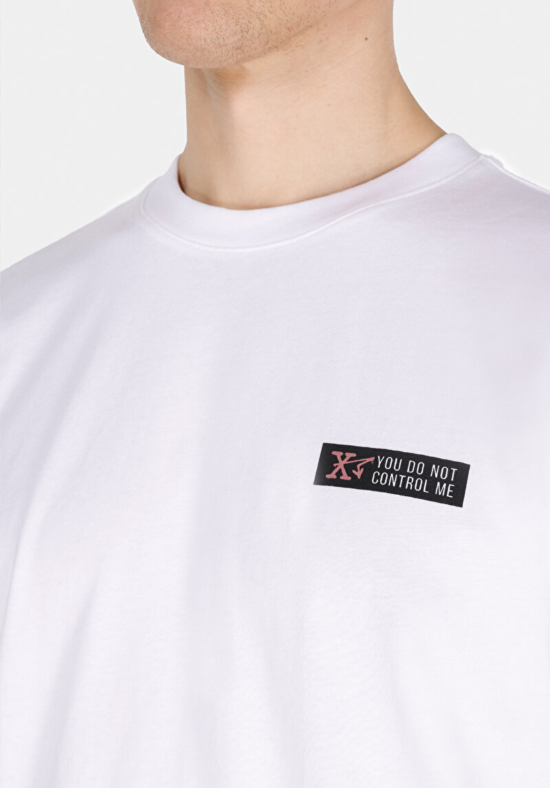 Comfort Fit Yuvarlak Yaka Düz Erkek Beyaz Kısa Kol Tişört