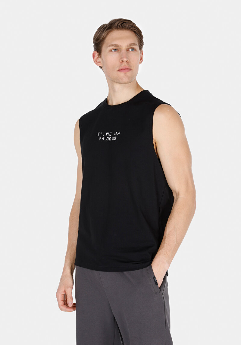 Regular Fit Erkek Siyah Atlet