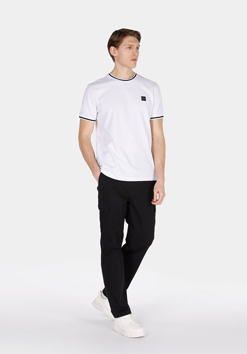 Regular Fit Orta Bel Düz Paça Erkek Siyah Cargo Cep Pantolon