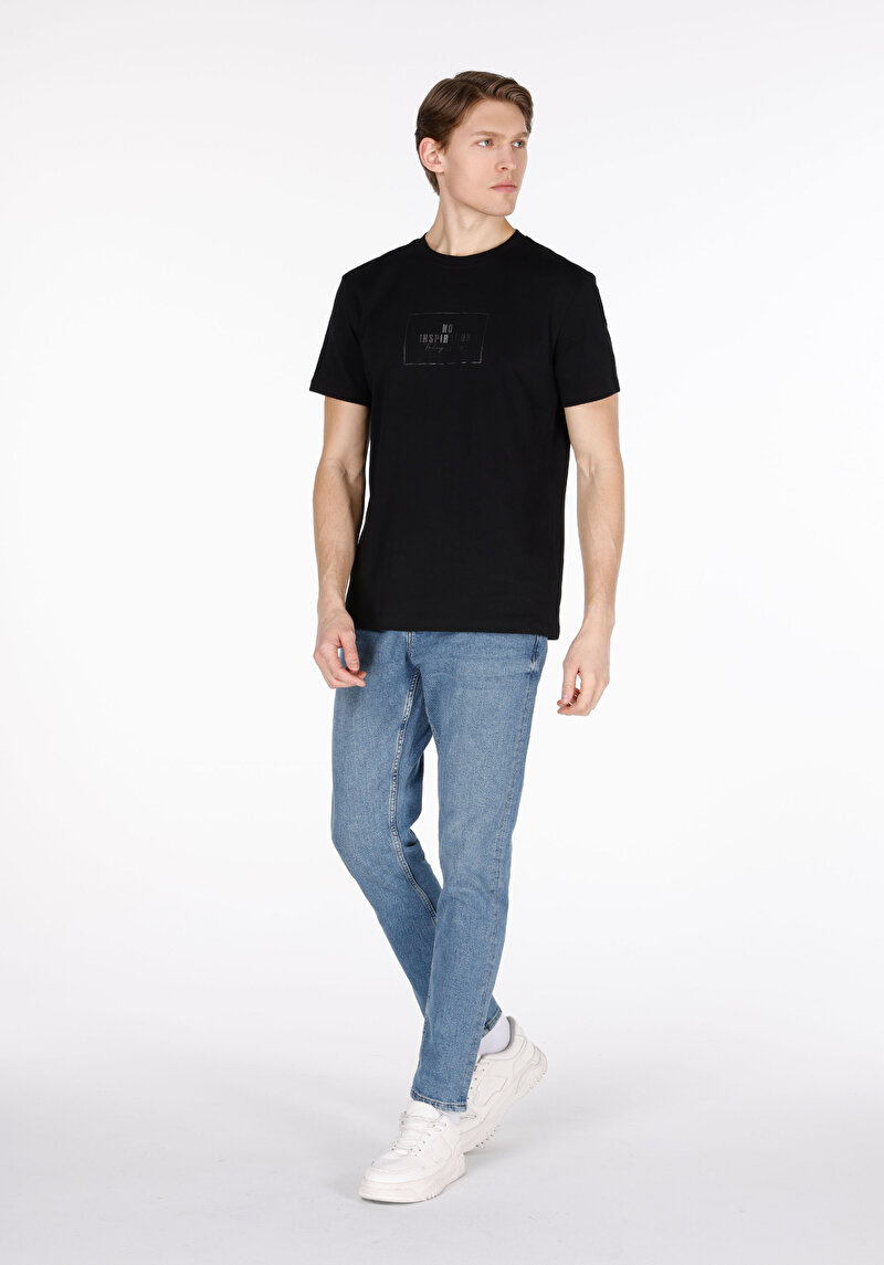 Regular Fit Orta Bel Daralan Paça Erkek İndigo Jean Pantolon