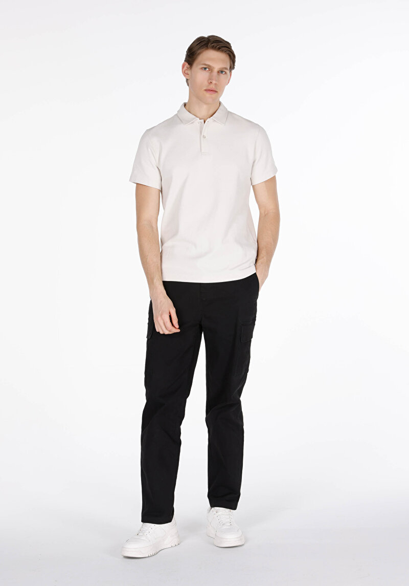 Regular Fit Polo Yaka Düz Erkek Taş Kısa Kol Tişört
