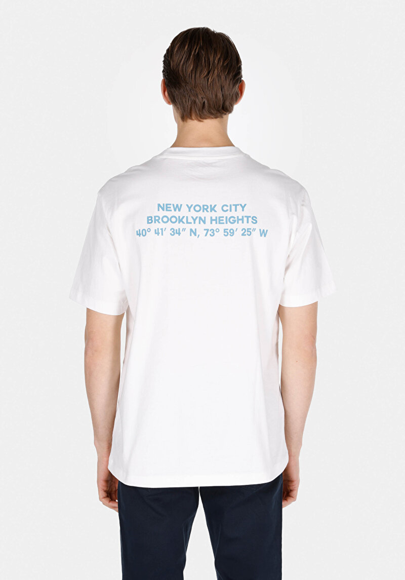 Comfort Fit Yuvarlak Yaka Düz Erkek Beyaz Kısa Kol Tişört