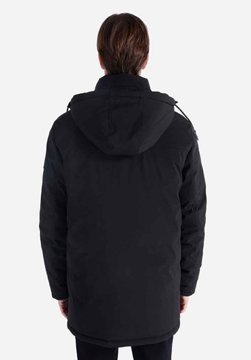 Regular Fit     Erkek Siyah Mont