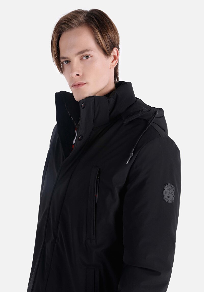 Regular Fit     Erkek Siyah Mont
