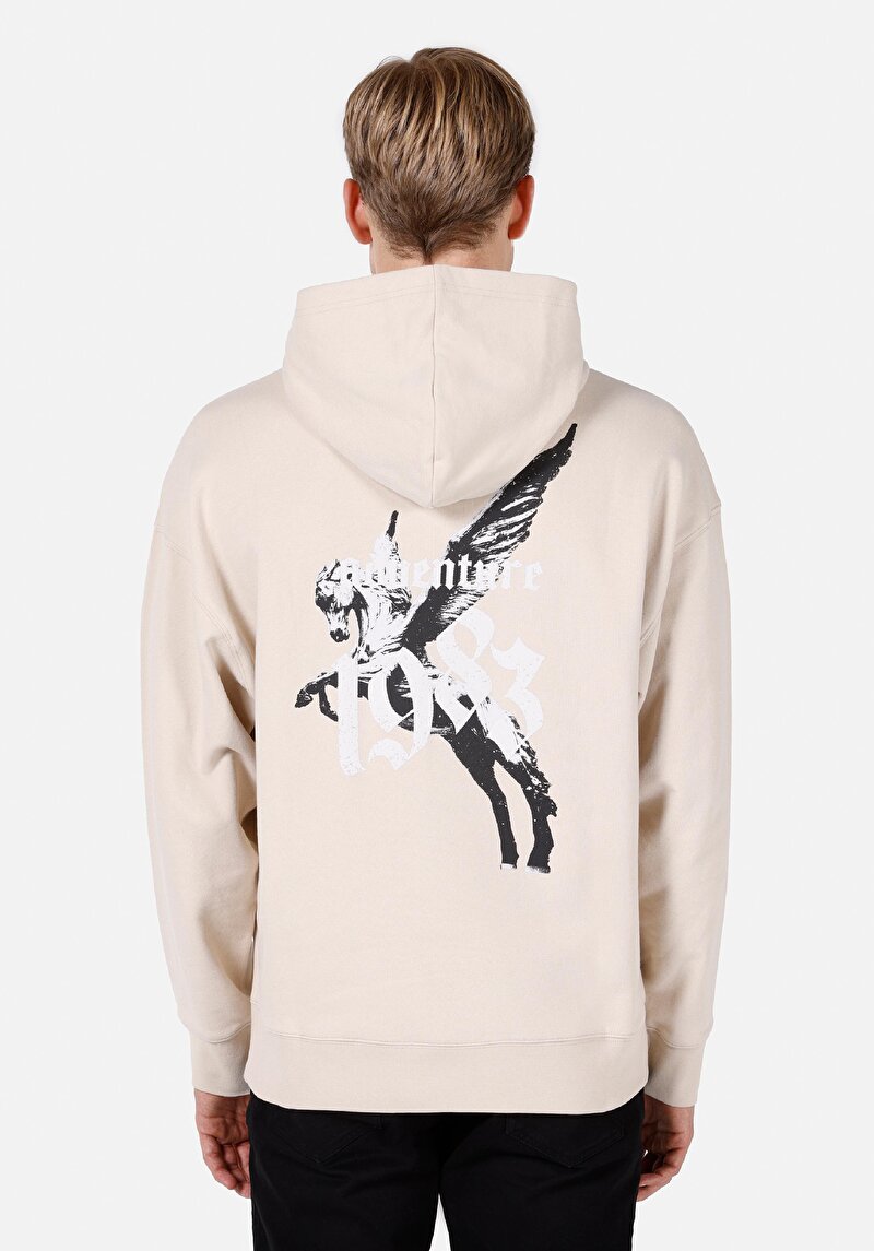 Comfort Fit Erkek Bej Sweatshirt