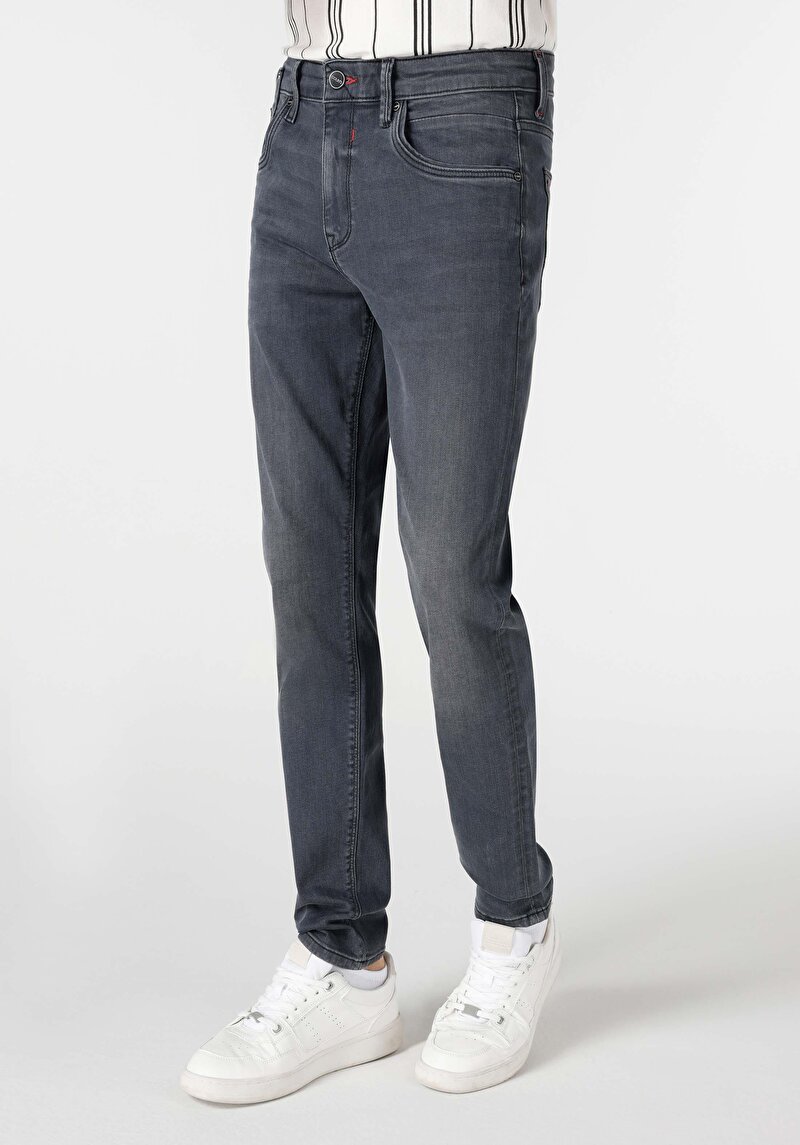 Slim Fit Düşük Bel Dar Paça Erkek Siyah Jean Pantolon