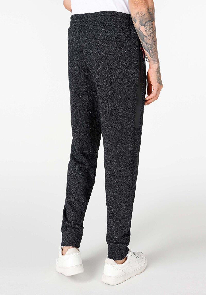 Slim Fit Orta Bel Düz Erkek Antrasit Eşofman Altı