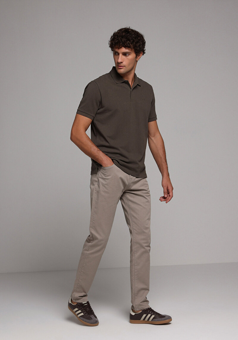 Straıght Fıt Düşük Bel Düz Paça Erkek Bej Pantolon