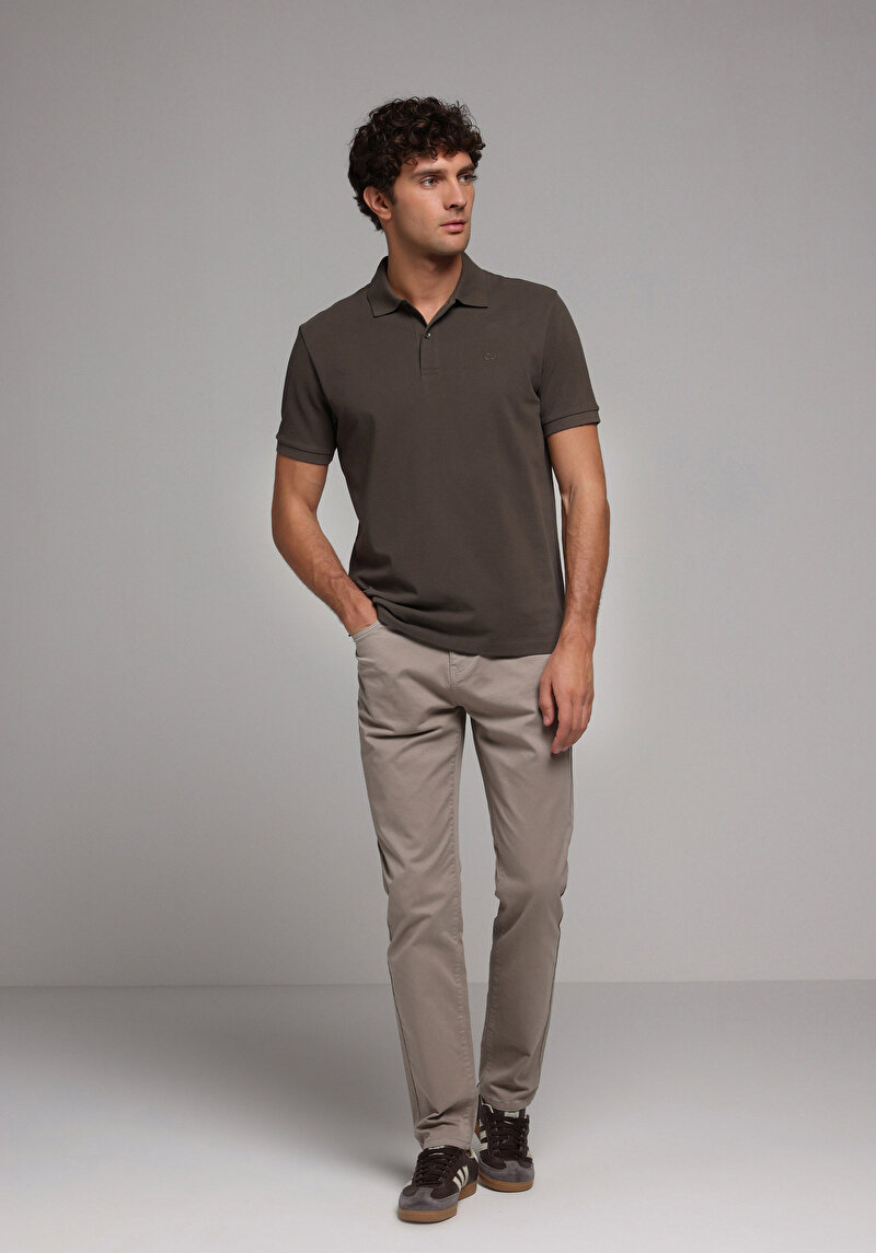 Straıght Fıt Düşük Bel Düz Paça Erkek Bej Pantolon