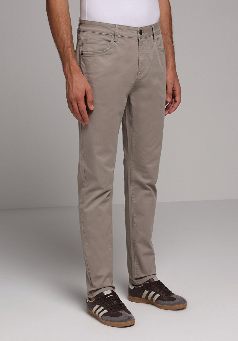 Straıght Fıt Düşük Bel Düz Paça Erkek Bej Pantolon