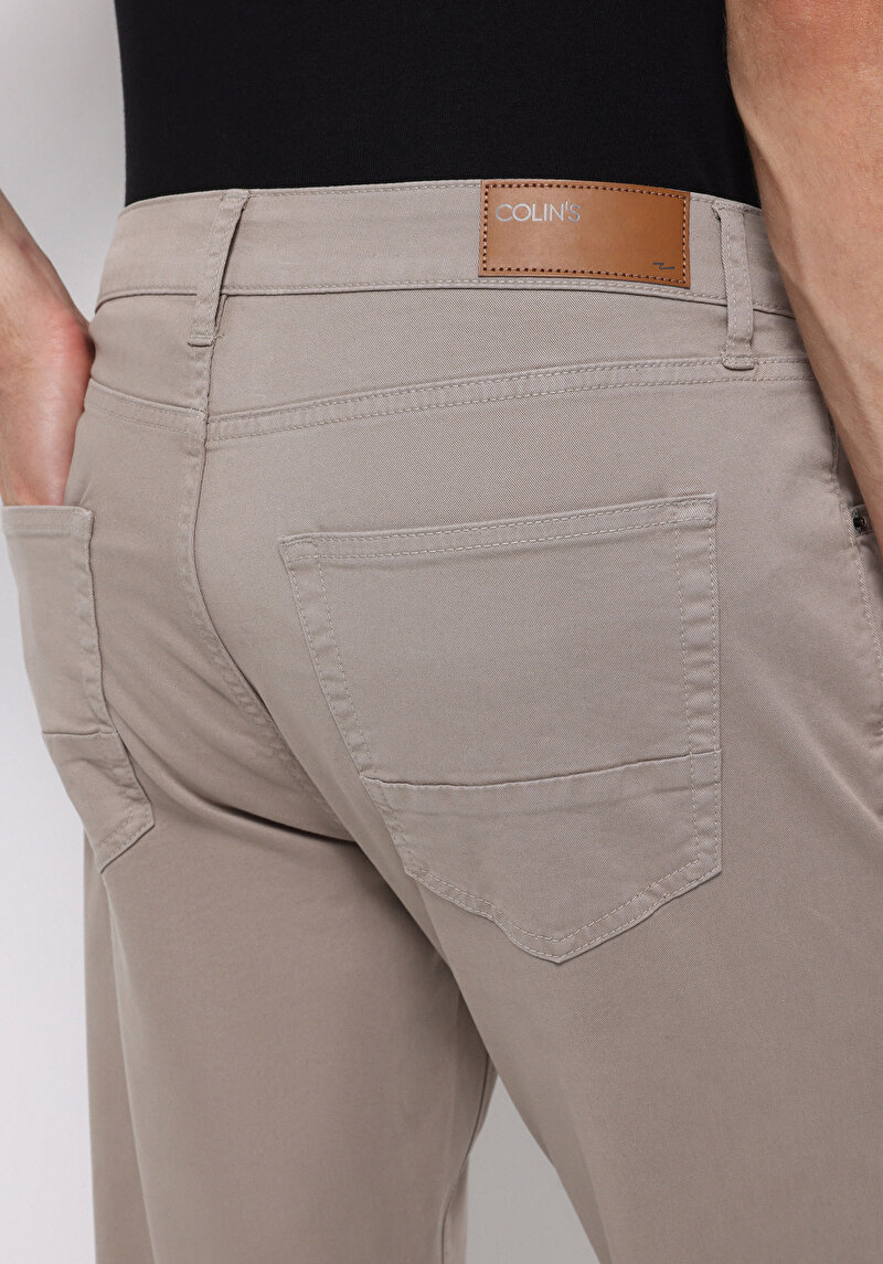 Straıght Fıt Düşük Bel Düz Paça Erkek Bej  Pantolon