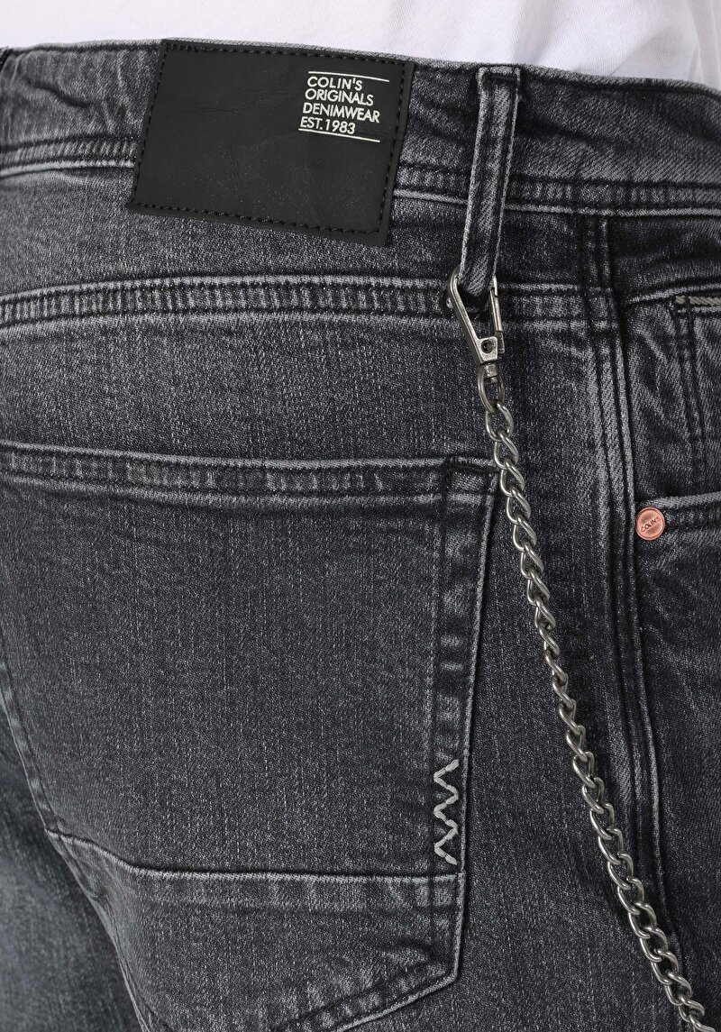 Straight Fit Düşük Bel Düz Paça Erkek Siyah Jean Pantolon